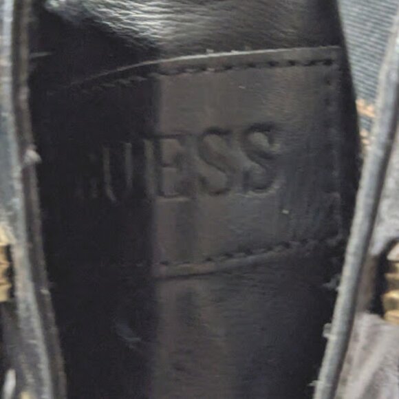Guess Grows Black Logo Print Platform Padded Insole Round Toe Boot NWOB Size 7.5 - Picture 10 of 10